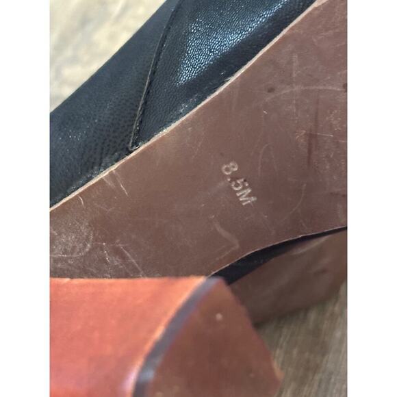 Jeffrey Campbell Women's Black Foxy Wood Platform Heel Sandals T-strap Size 8.5 - Picture 6 of 10